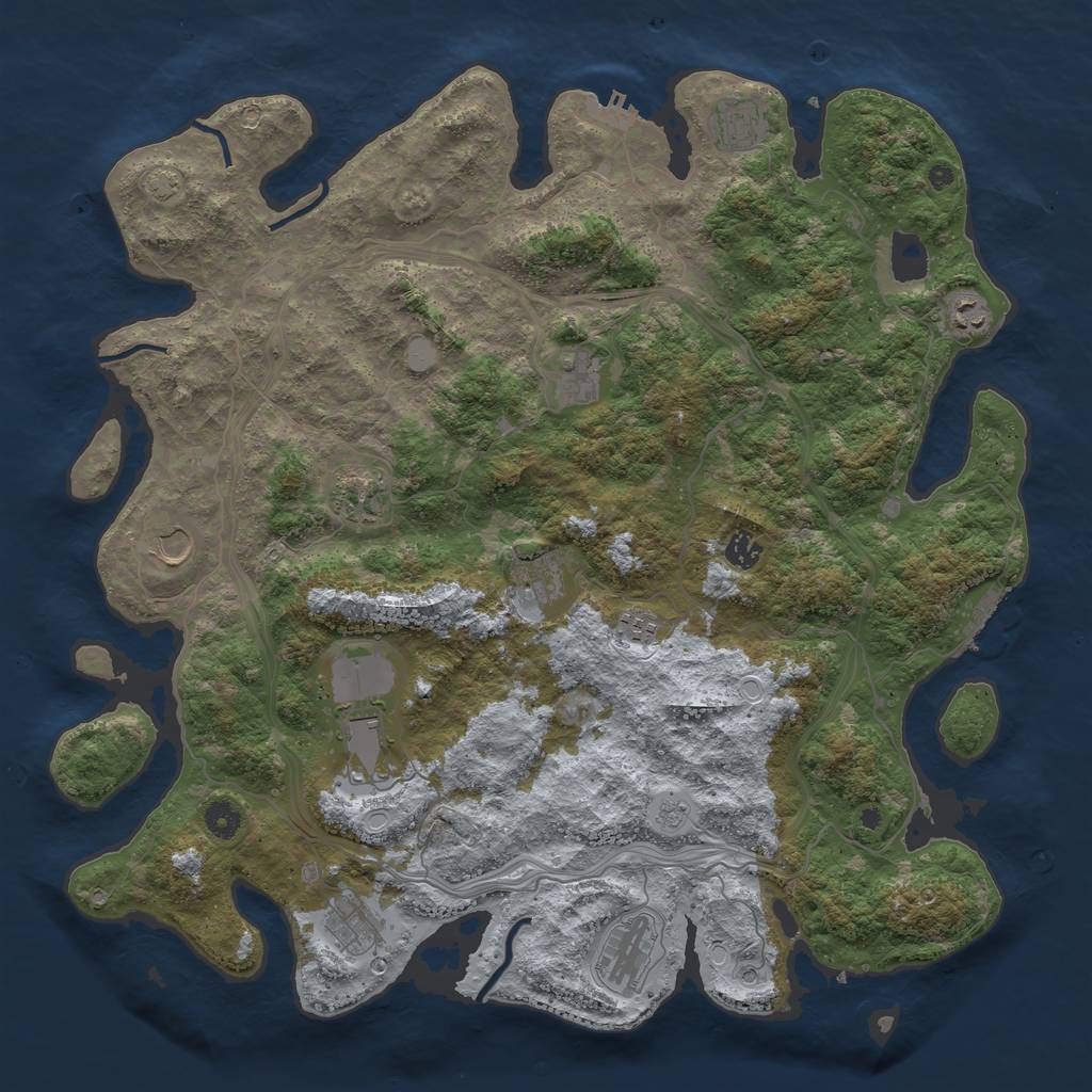 Rust Map: Procedural Map, Size: 4500, Seed: 826515957, 19 Monuments