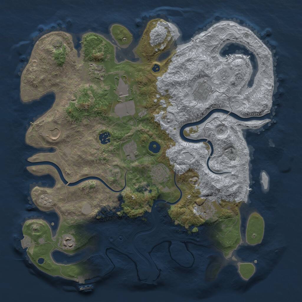 Rust Map: Procedural Map, Size: 3850, Seed: 88687773, 15 Monuments