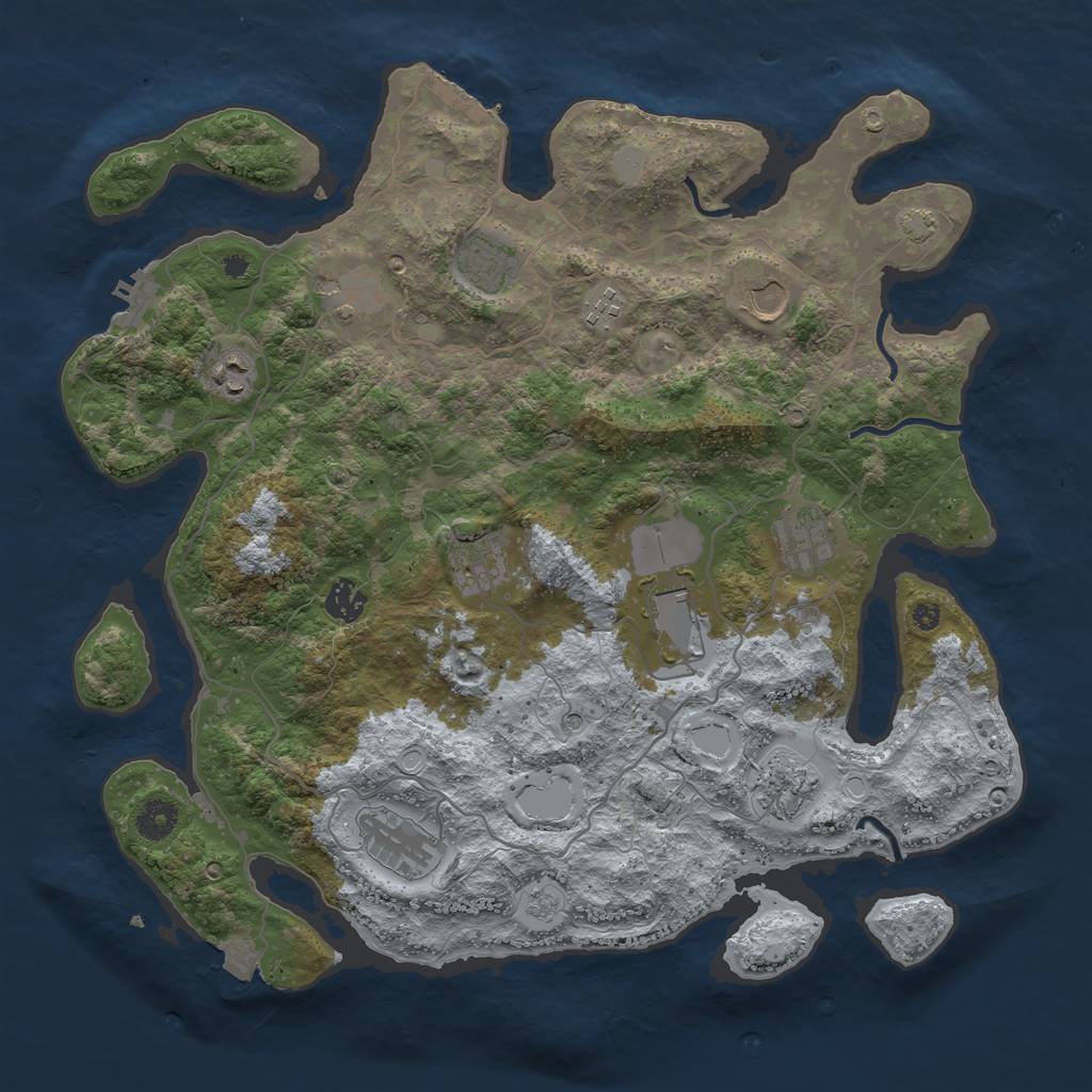 Rust Map: Procedural Map, Size: 4000, Seed: 990235, 19 Monuments