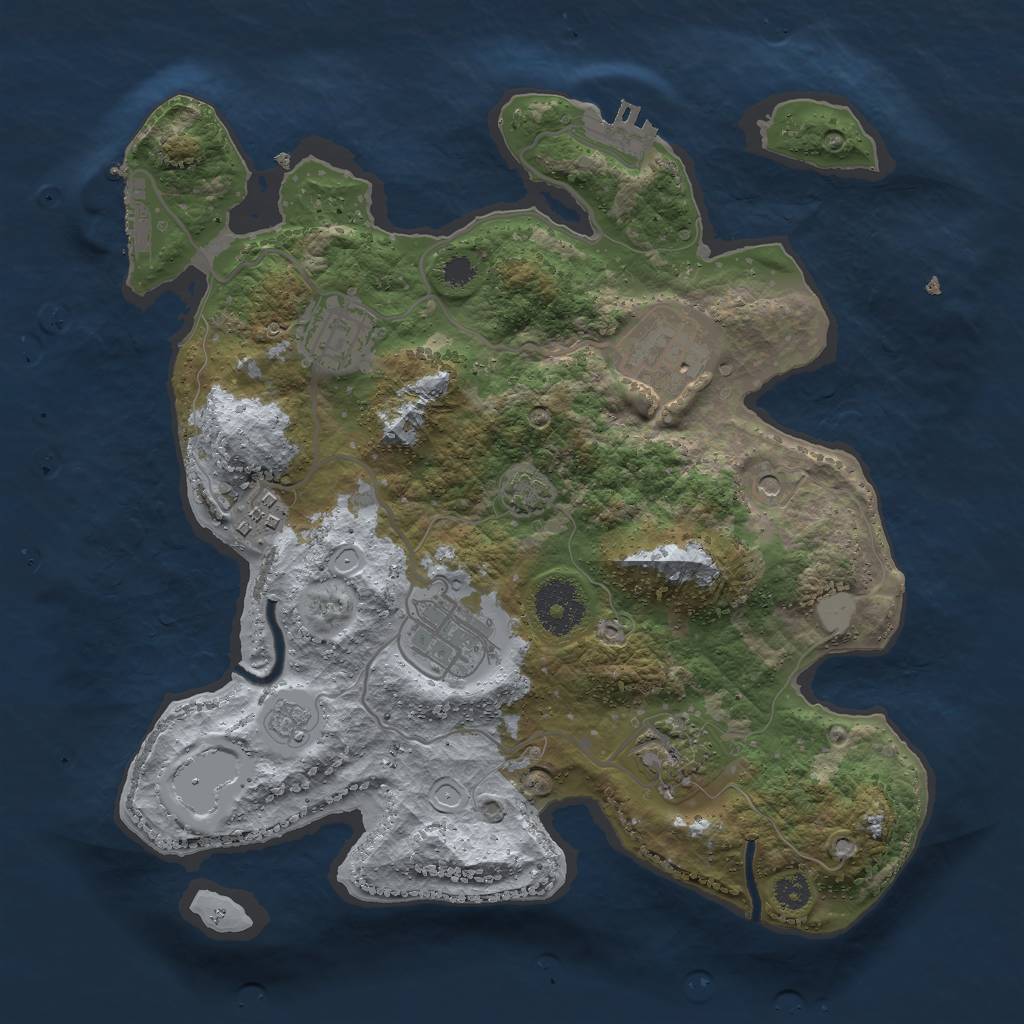 Rust Map: Procedural Map, Size: 3000, Seed: 449363129, 13 Monuments