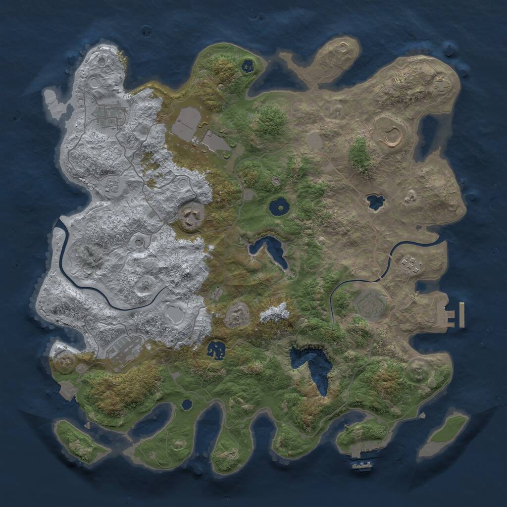 Rust Map: Procedural Map, Size: 4000, Seed: 247322515, 14 Monuments