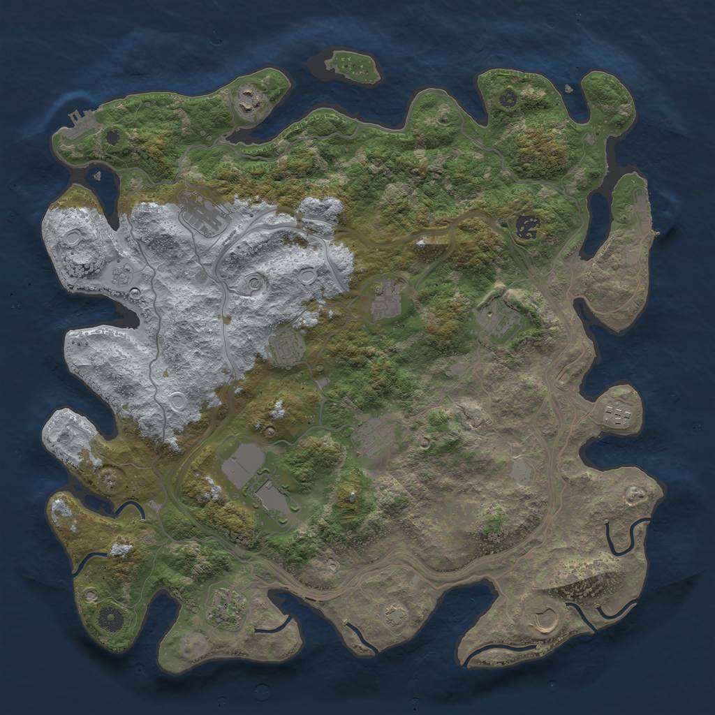 Rust Map: Procedural Map, Size: 4250, Seed: 22687887, 19 Monuments