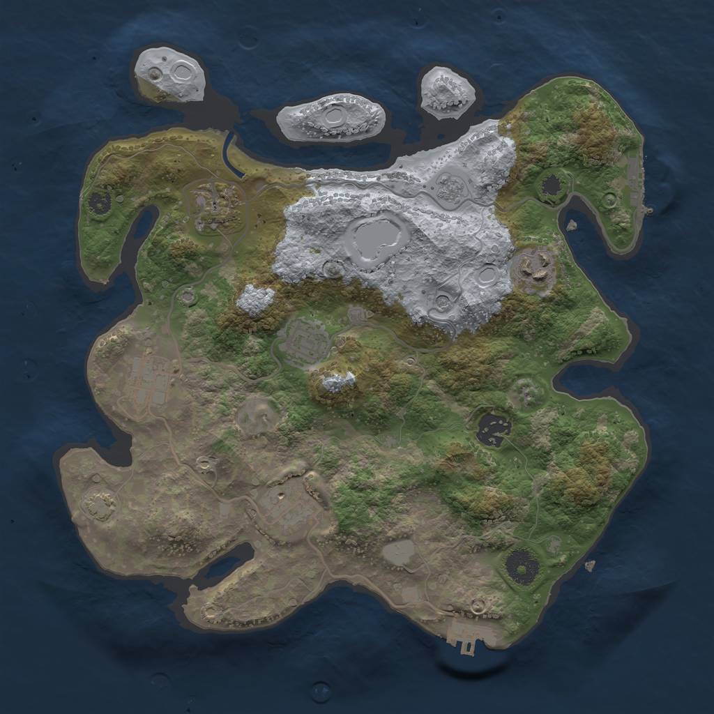 Rust Map: Procedural Map, Size: 3200, Seed: 433433, 14 Monuments