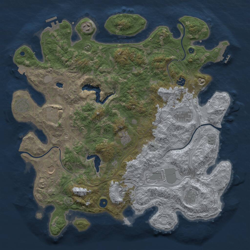 Rust Map: Procedural Map, Size: 4400, Seed: 6472681, 17 Monuments