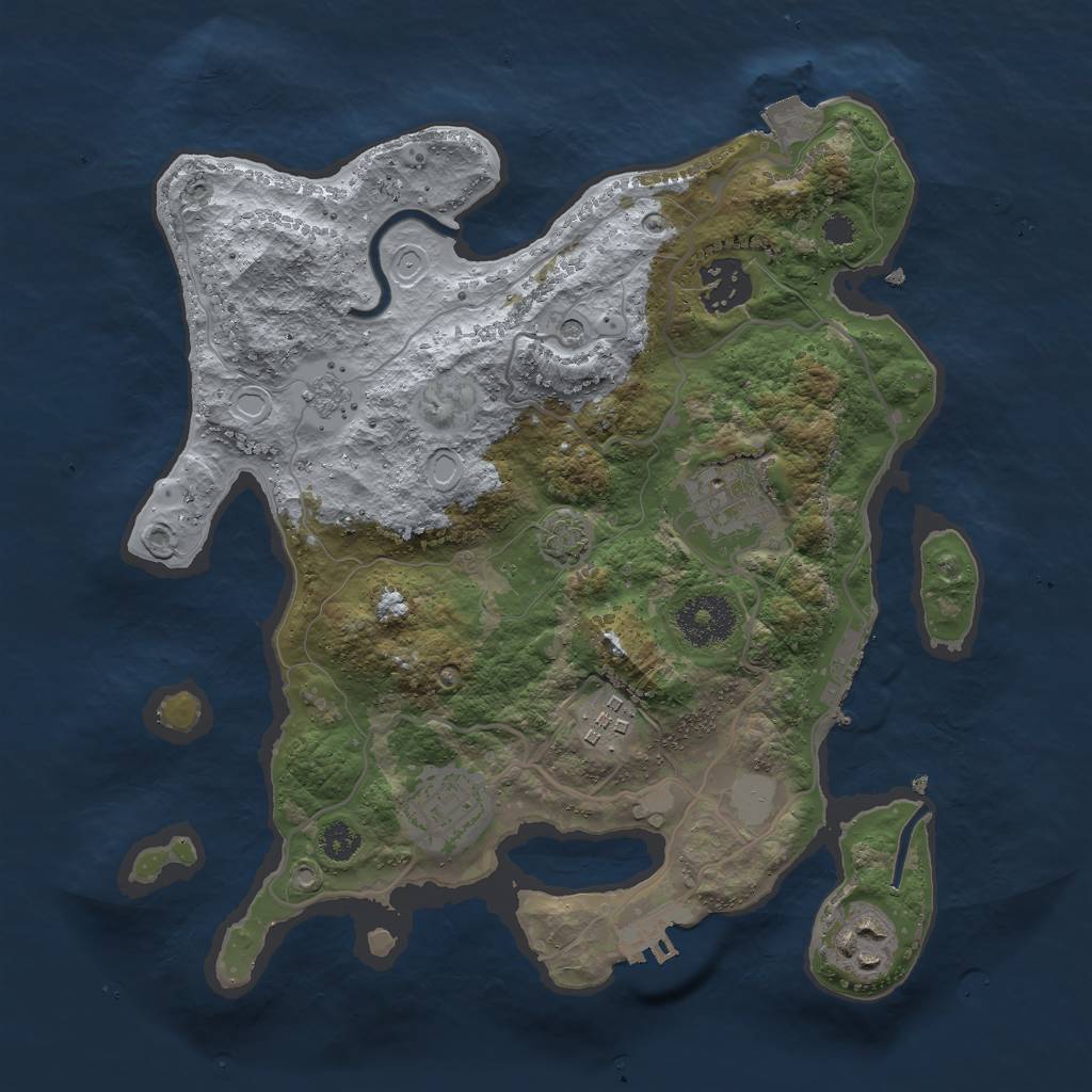 Rust Map: Procedural Map, Size: 3000, Seed: 299590760, 13 Monuments