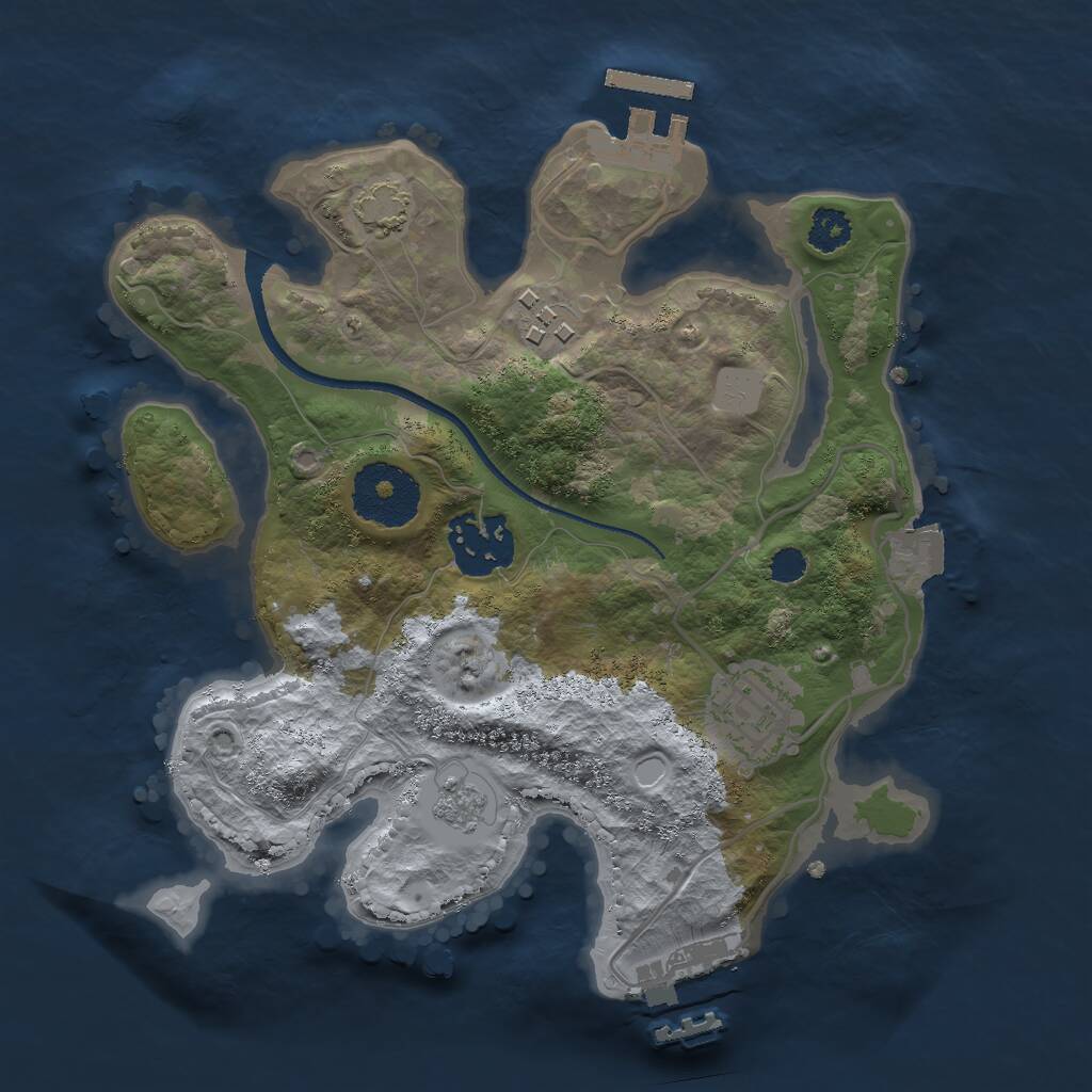 Rust Map: Procedural Map, Size: 2500, Seed: 1636945430, 8 Monuments