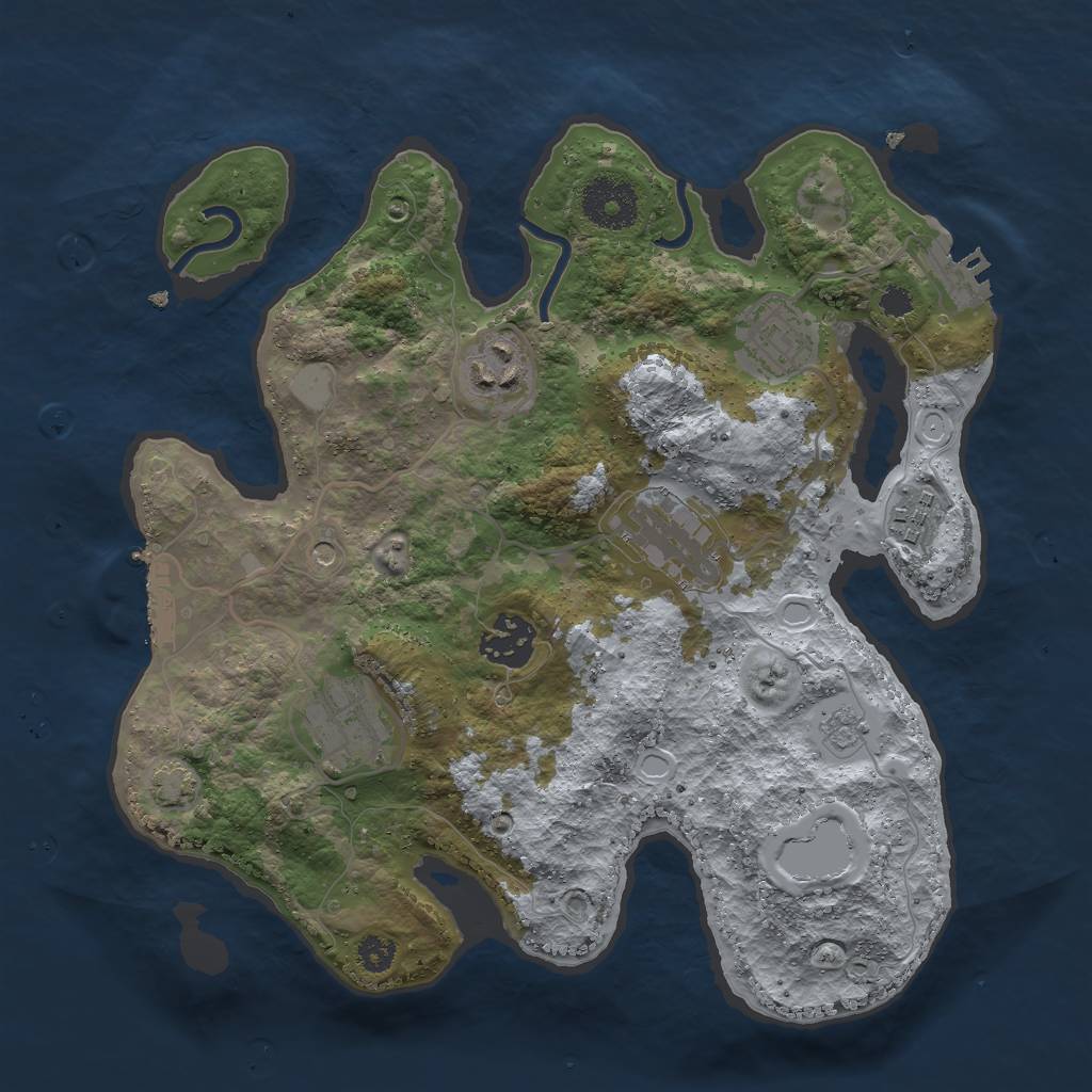 Rust Map: Procedural Map, Size: 3000, Seed: 7660, 14 Monuments