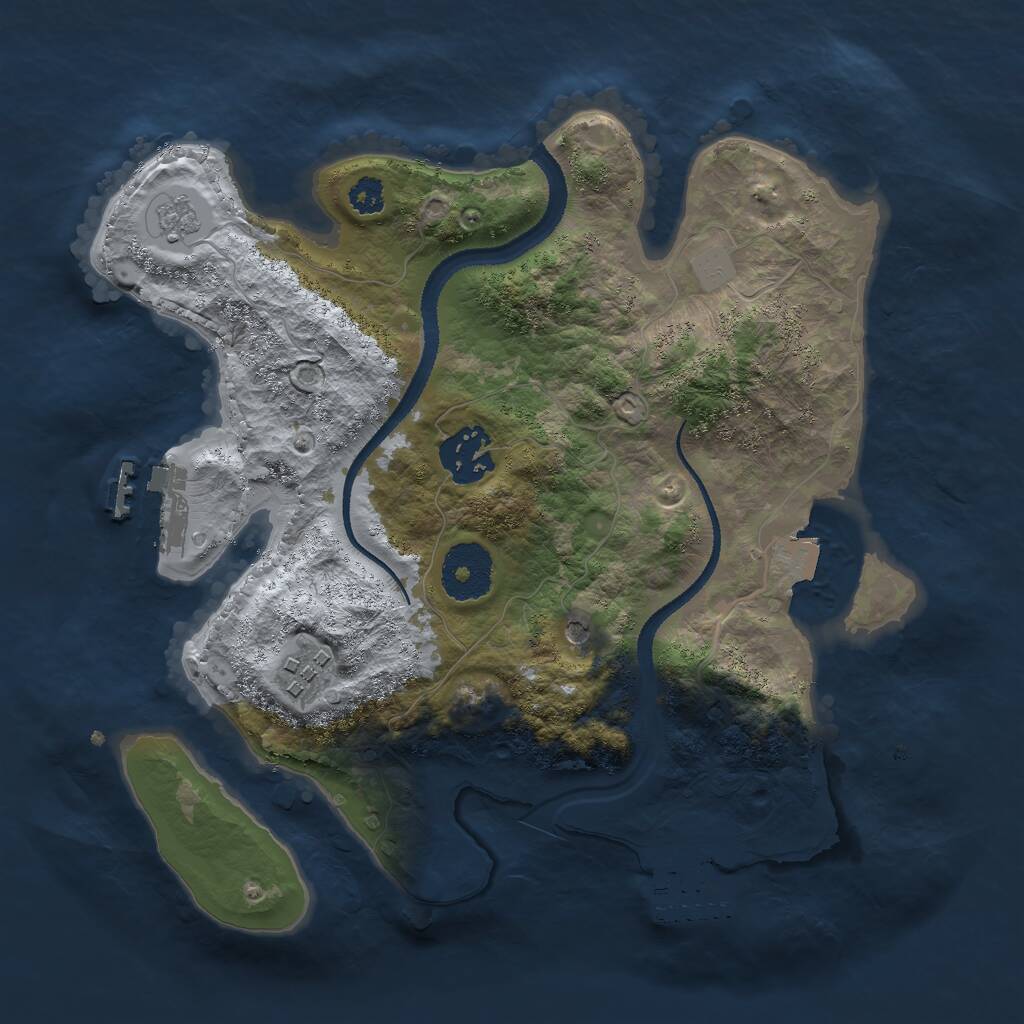 Rust Map: Procedural Map, Size: 2799, Seed: 13841, 7 Monuments