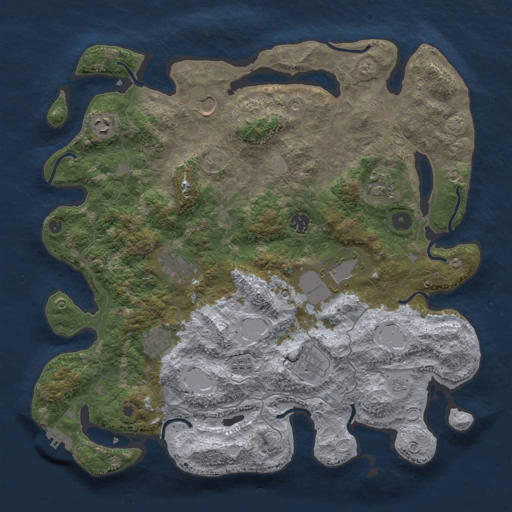 Rust Map: Procedural Map, Size: 4000, Seed: 809609048, 16 Monuments