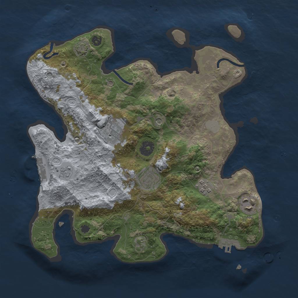 Rust Map: Procedural Map, Size: 3000, Seed: 23421412, 12 Monuments