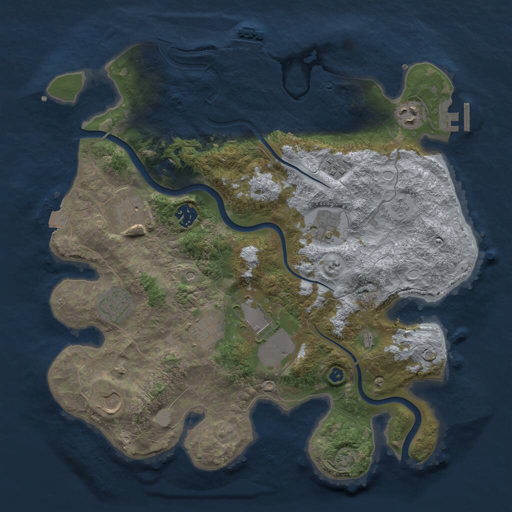 Rust Map: Procedural Map, Size: 3600, Seed: 85752640, 15 Monuments