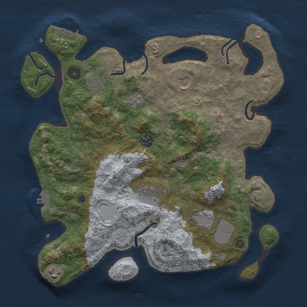 Rust Map: Procedural Map, Size: 3500, Seed: 1535821717, 15 Monuments