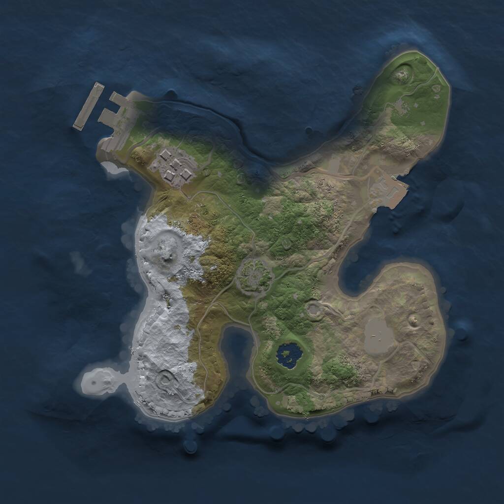 Rust Map: Procedural Map, Size: 2000, Seed: 1122160414, 4 Monuments