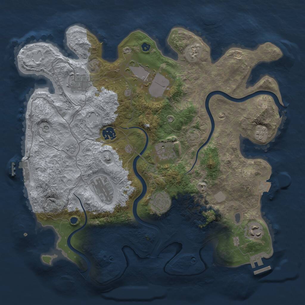 Rust Map: Procedural Map, Size: 3500, Seed: 308416502, 14 Monuments