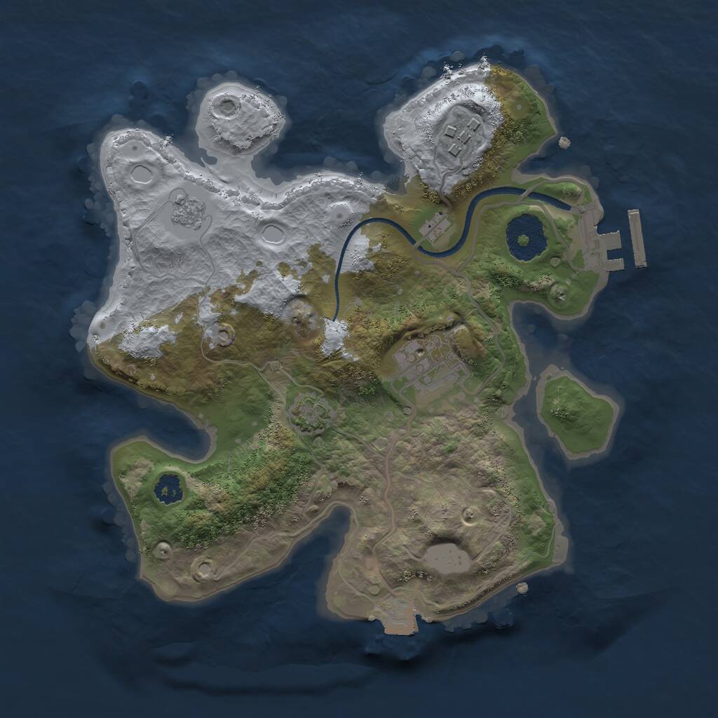 Rust Map: Procedural Map, Size: 2500, Seed: 3026, 6 Monuments