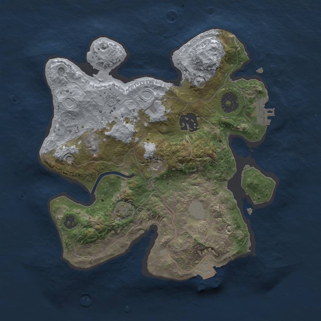 Rust Map: Procedural Map, Size: 2500, Seed: 3026, 8 Monuments