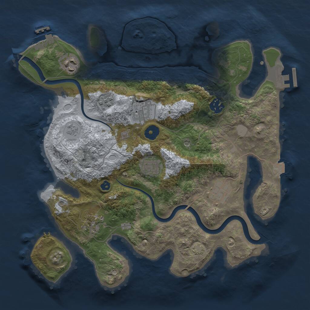 Rust Map: Procedural Map, Size: 3250, Seed: 711171120, 13 Monuments