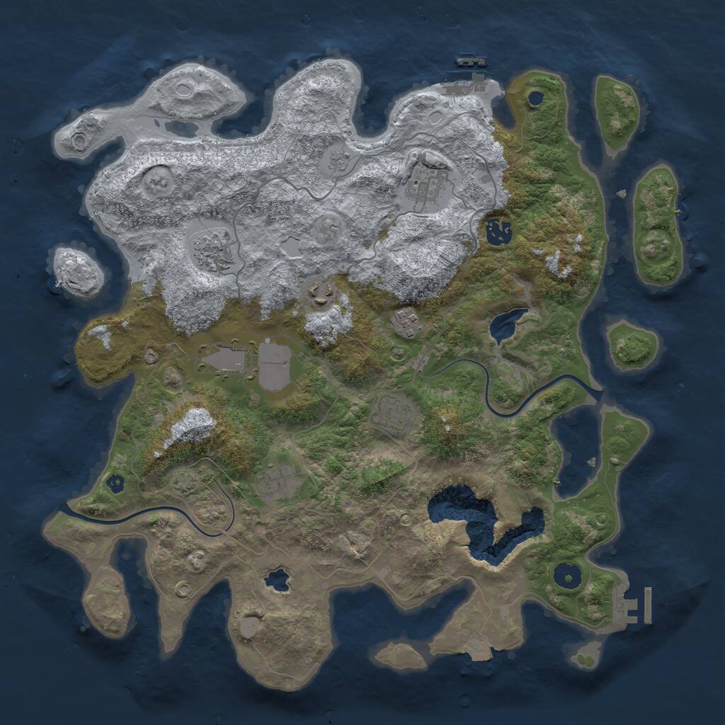 Rust Map: Procedural Map, Size: 4000, Seed: 21276222, 13 Monuments