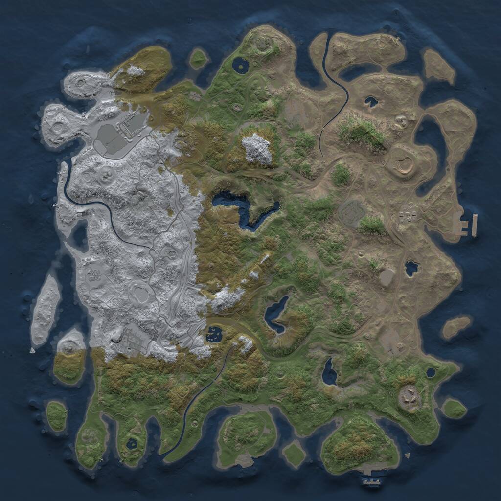 Rust Map: Procedural Map, Size: 4500, Seed: 192385, 16 Monuments