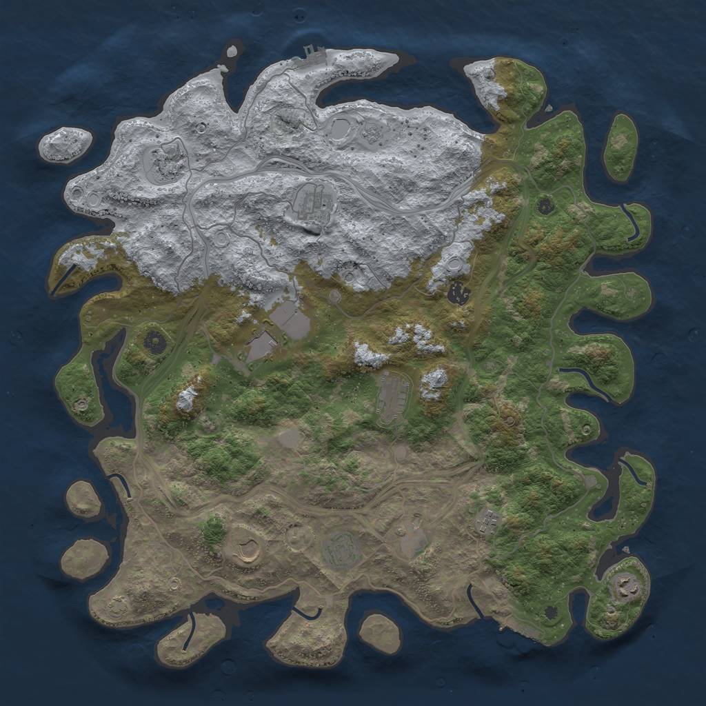 Rust Map: Procedural Map, Size: 4626, Seed: 1812647656, 18 Monuments