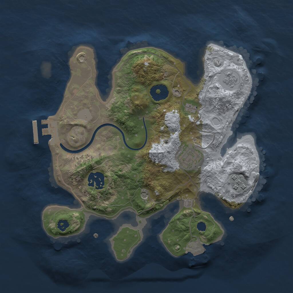 Rust Map: Procedural Map, Size: 2537, Seed: 2500, 7 Monuments