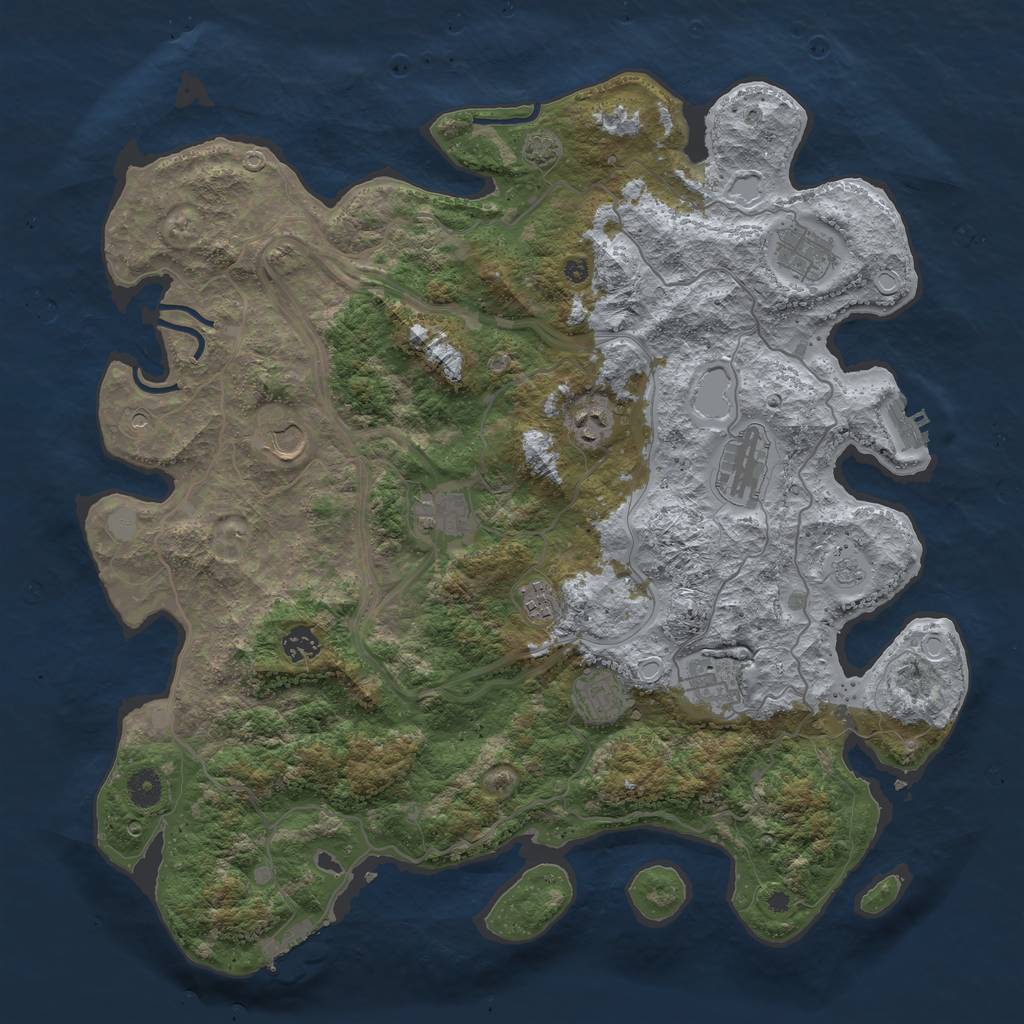 Rust Map: Procedural Map, Size: 4250, Seed: 39035687, 17 Monuments