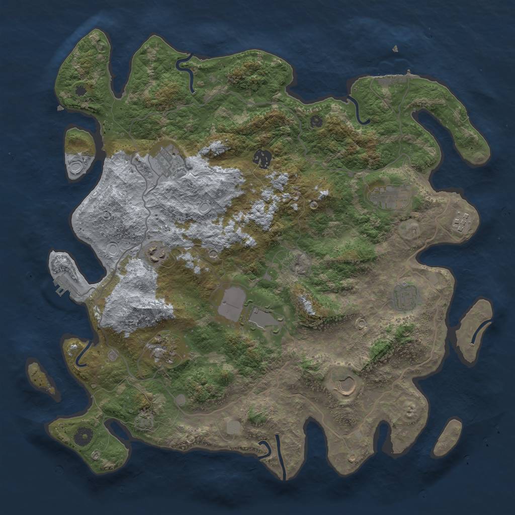 Rust Map: Procedural Map, Size: 4096, Seed: 78307832, 16 Monuments