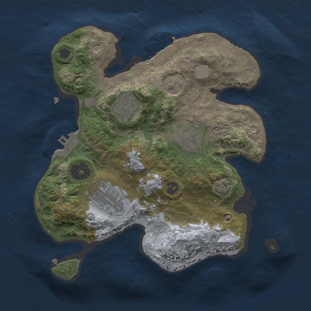 Rust Map: Procedural Map, Size: 2500, Seed: 1355555004, 10 Monuments