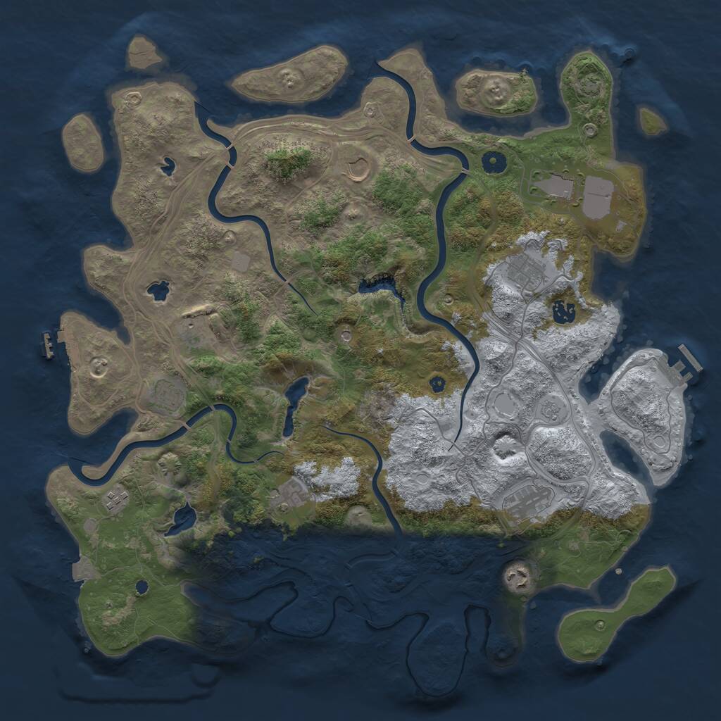 Rust Map: Procedural Map, Size: 4500, Seed: 202830072, 16 Monuments