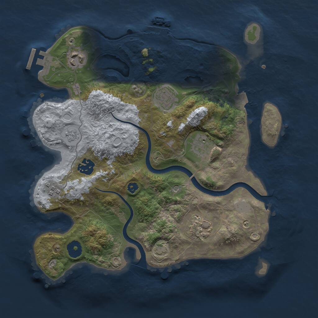 Rust Map: Procedural Map, Size: 3000, Seed: 1970156109, 12 Monuments