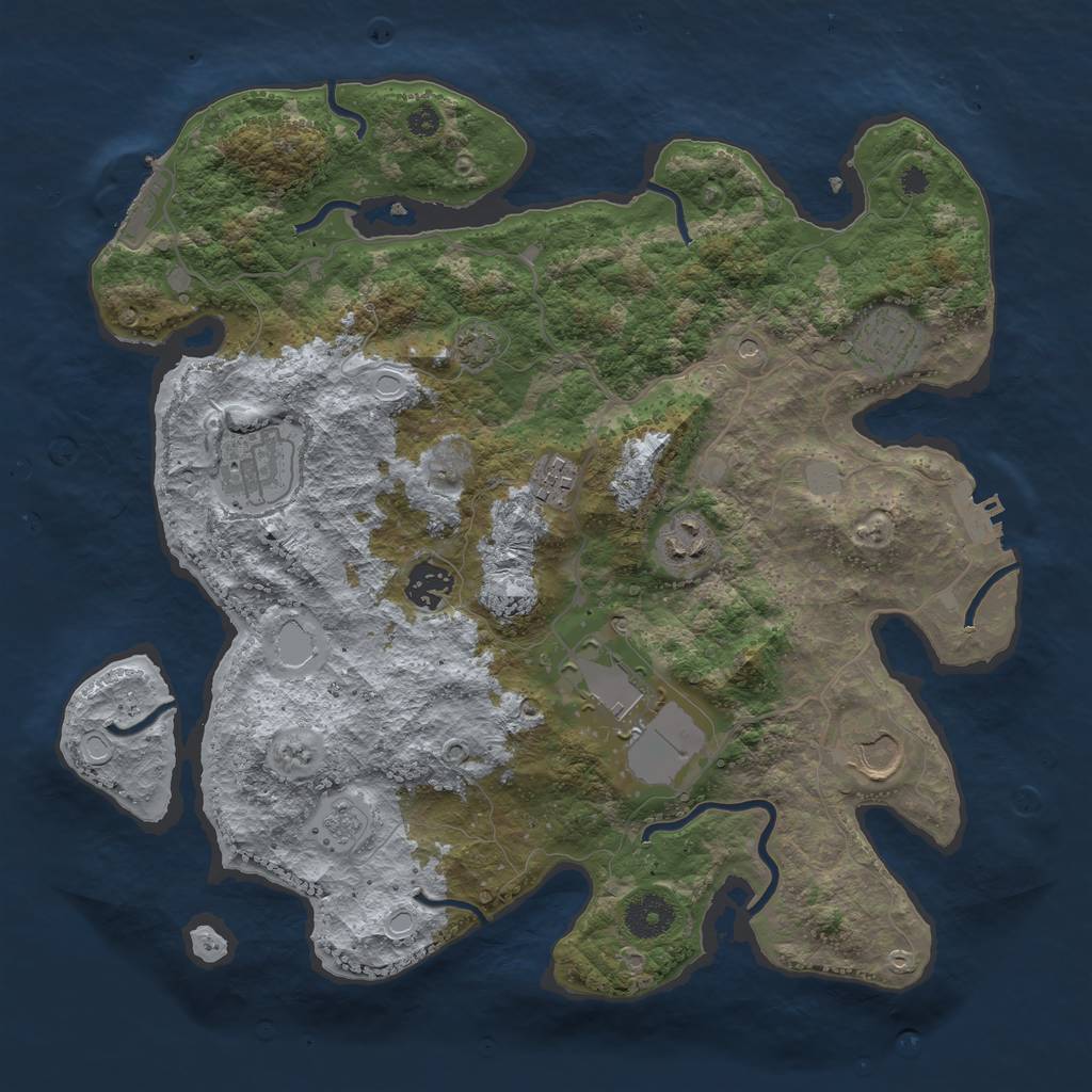 Rust Map: Procedural Map, Size: 3550, Seed: 62517454, 15 Monuments