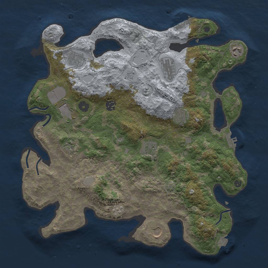 Rust Map: Procedural Map, Size: 3800, Seed: 202305262, 18 Monuments