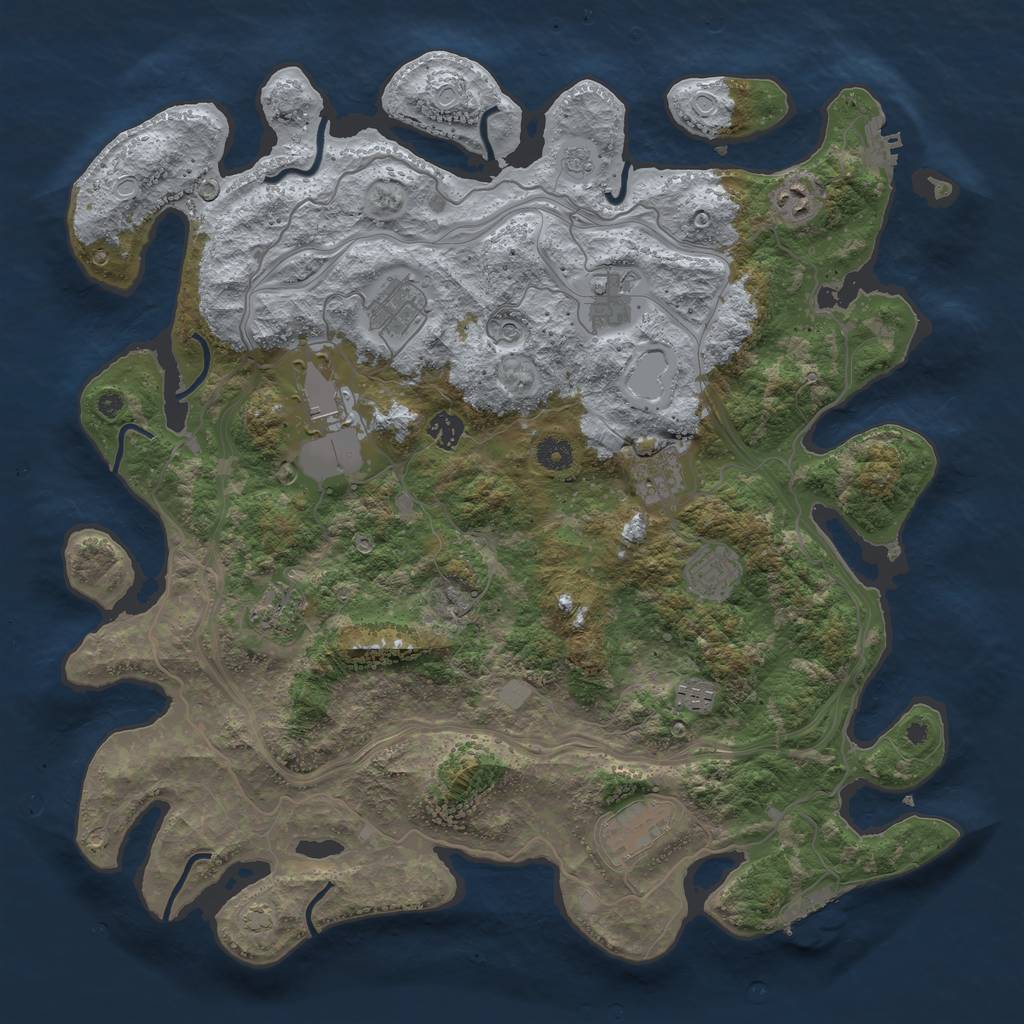 Rust Map: Procedural Map, Size: 4300, Seed: 46872987, 18 Monuments