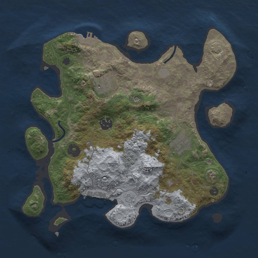 Rust Map: Procedural Map, Size: 3000, Seed: 27472, 12 Monuments
