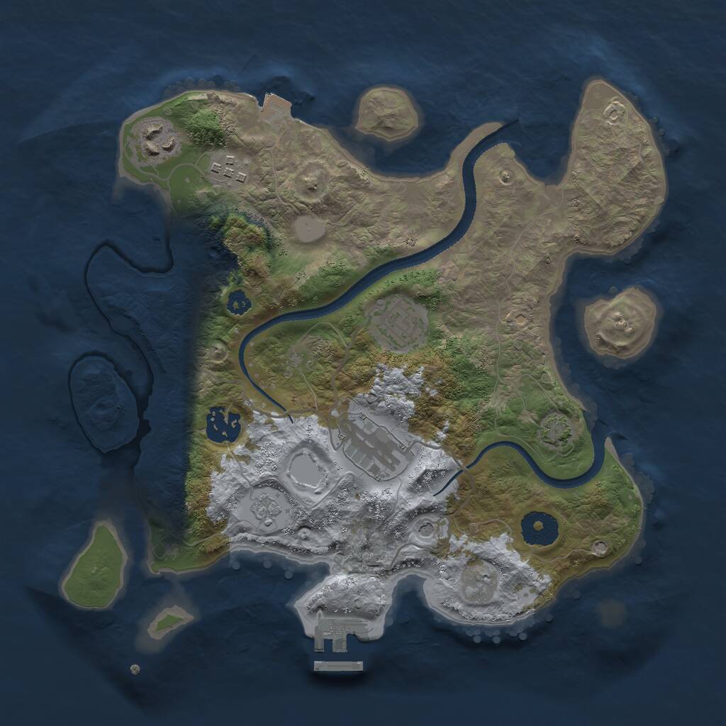 Rust Map: Procedural Map, Size: 3000, Seed: 27472, 10 Monuments