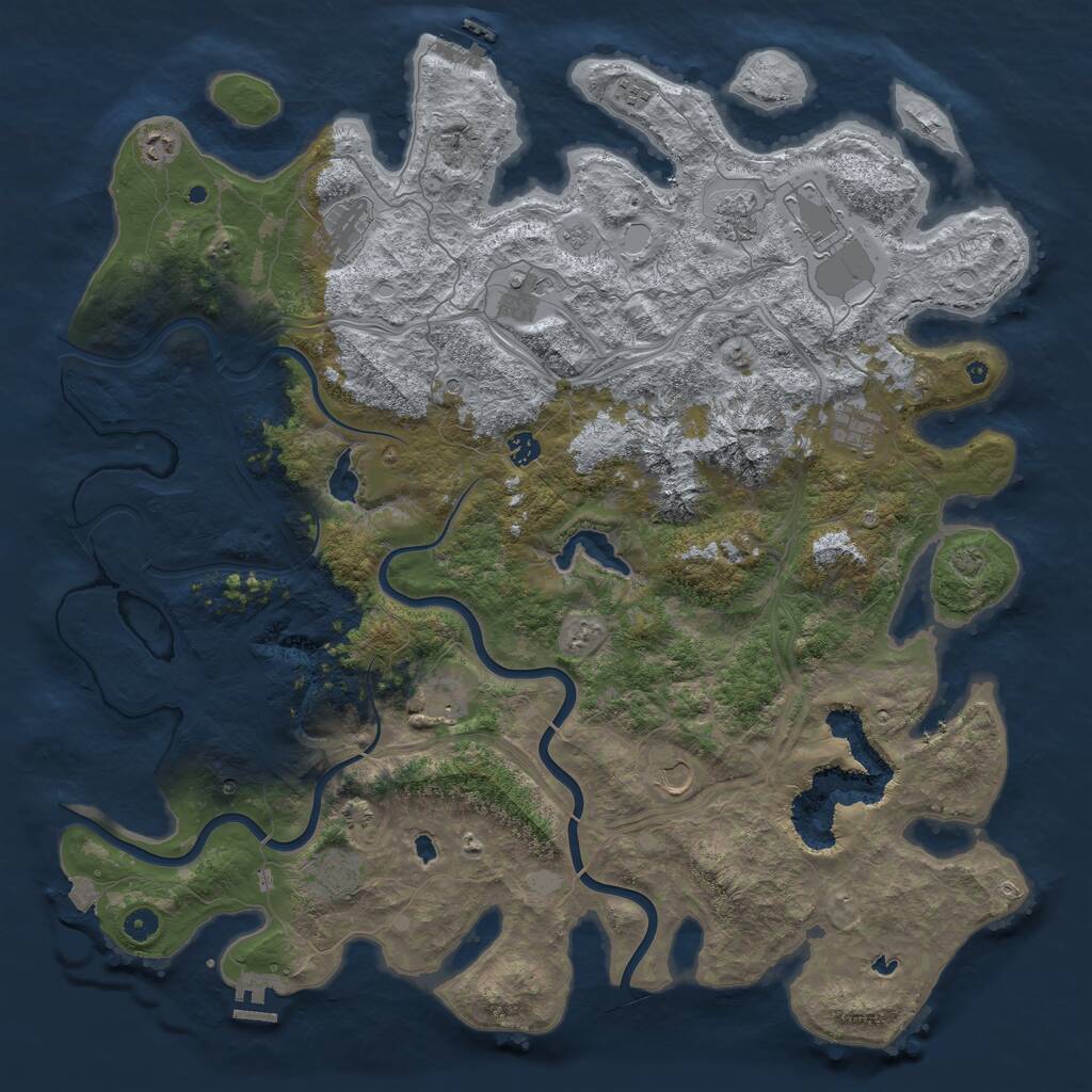 Rust Map: Procedural Map, Size: 5000, Seed: 1204385157, 17 Monuments