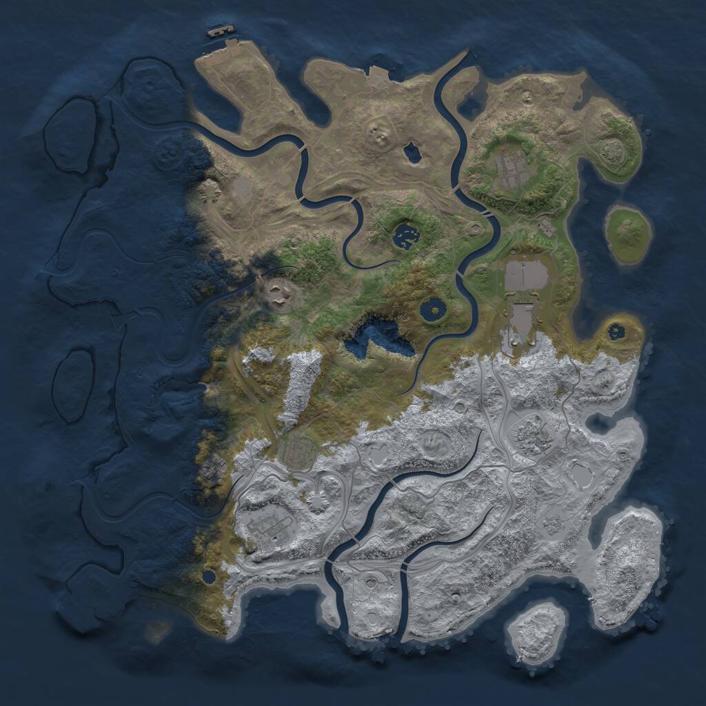 Rust Map: Procedural Map, Size: 4250, Seed: 51406593, 14 Monuments