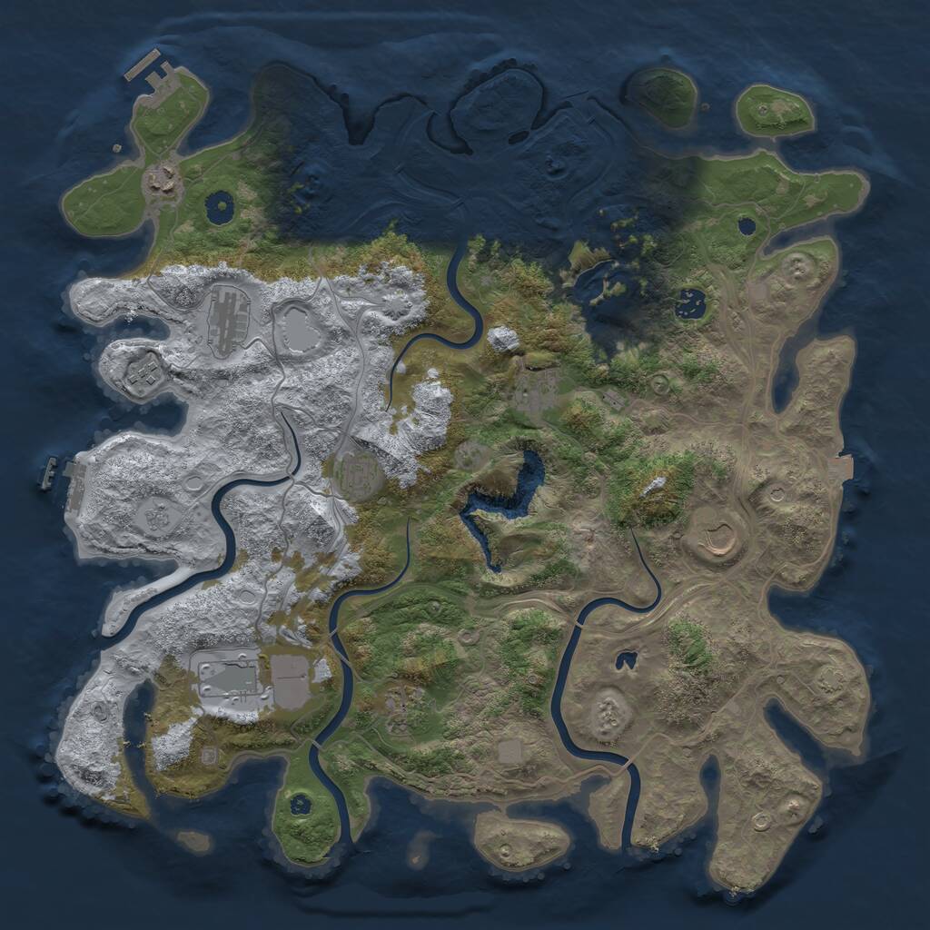 Rust Map: Procedural Map, Size: 4400, Seed: 3339486, 15 Monuments