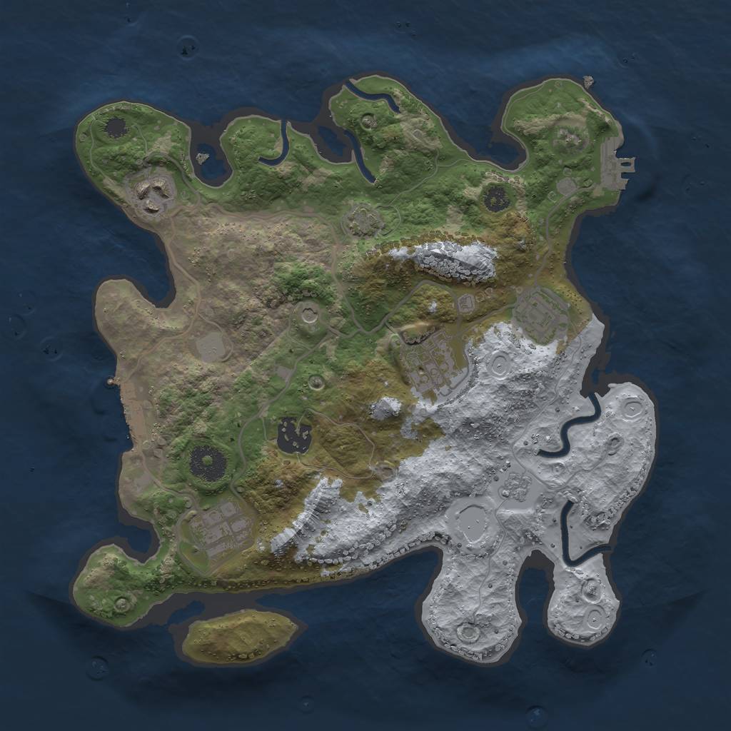 Rust Map: Procedural Map, Size: 3000, Seed: 10114, 13 Monuments