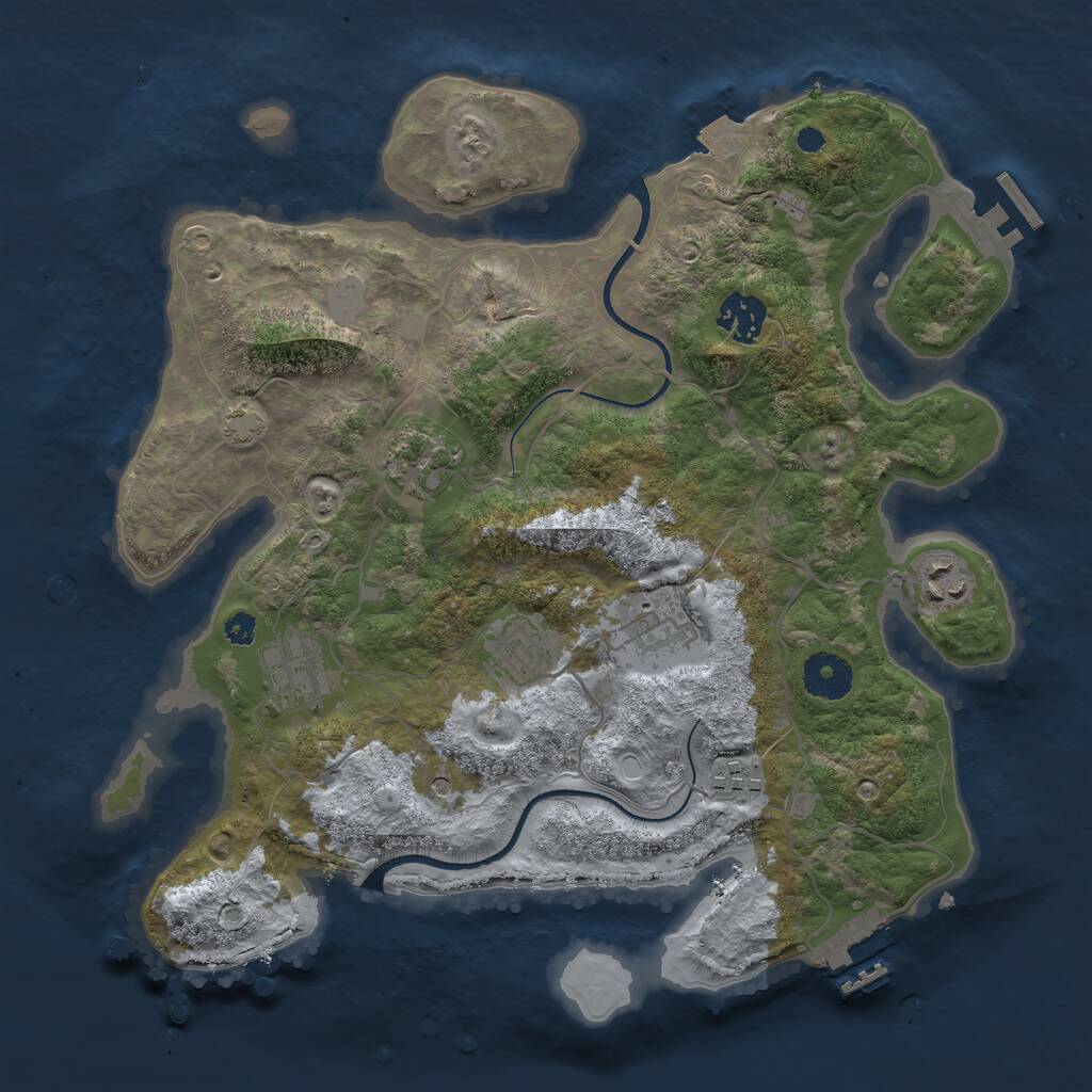 Rust Map: Procedural Map, Size: 3400, Seed: 53704497, 12 Monuments