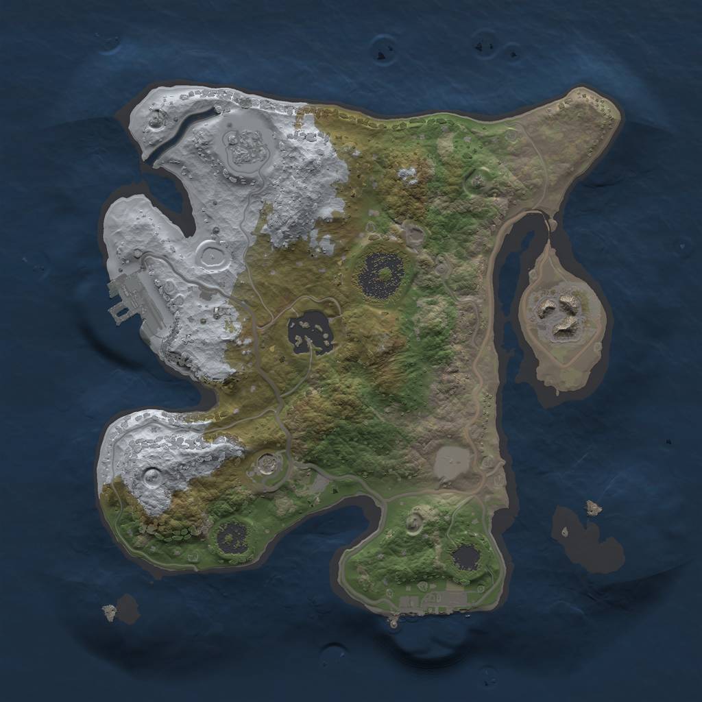 Rust Map: Procedural Map, Size: 2250, Seed: 12, 9 Monuments