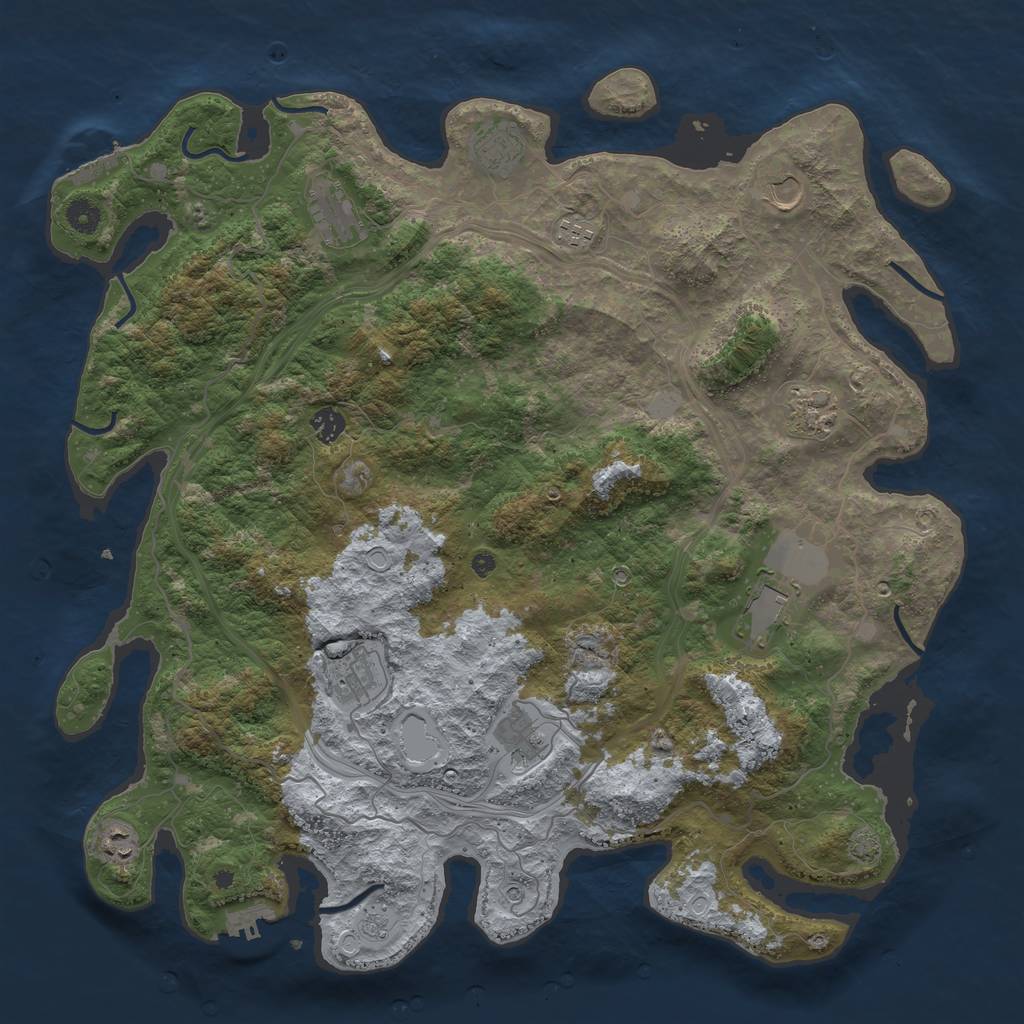 Rust Map: Procedural Map, Size: 4500, Seed: 19124420, 18 Monuments