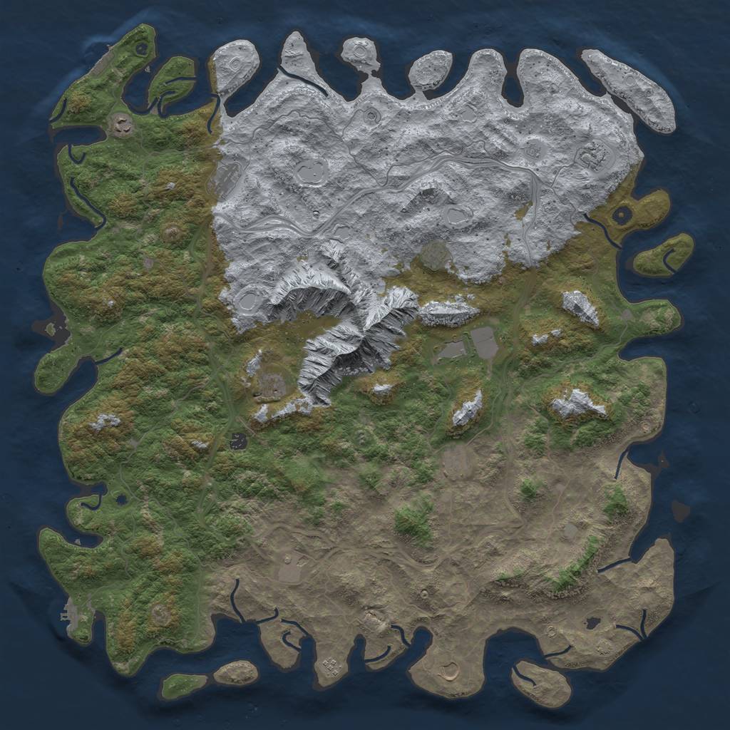 Rust Map: Procedural Map, Size: 6000, Seed: 11717, 19 Monuments