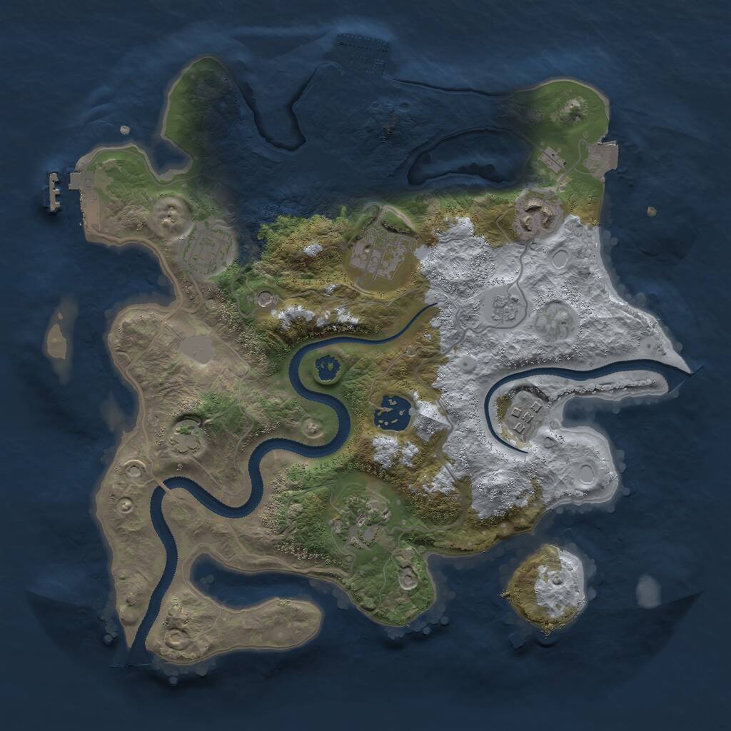 Rust Map: Procedural Map, Size: 3000, Seed: 930688104, 12 Monuments