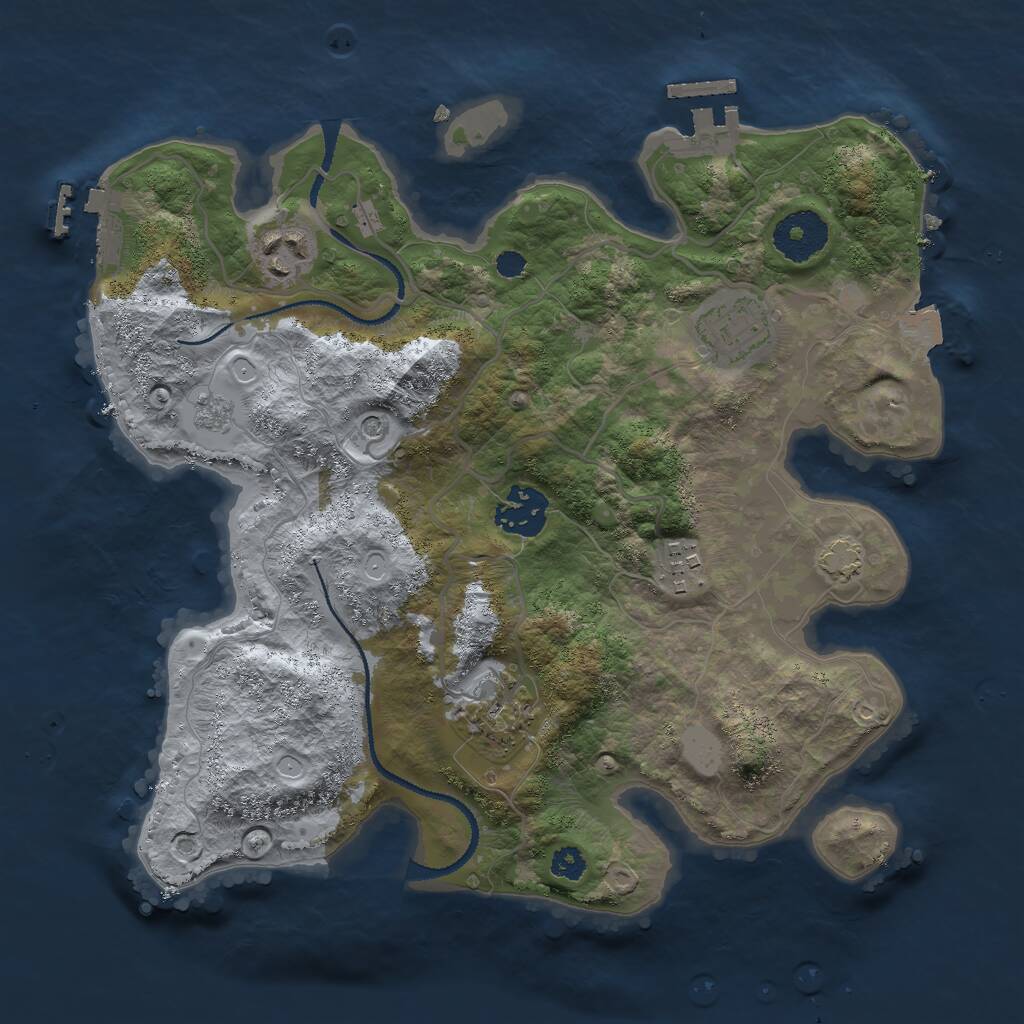 Rust Map: Procedural Map, Size: 3000, Seed: 14662, 11 Monuments