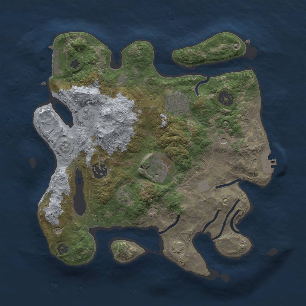 Rust Map: Procedural Map, Size: 3000, Seed: 41921635, 11 Monuments