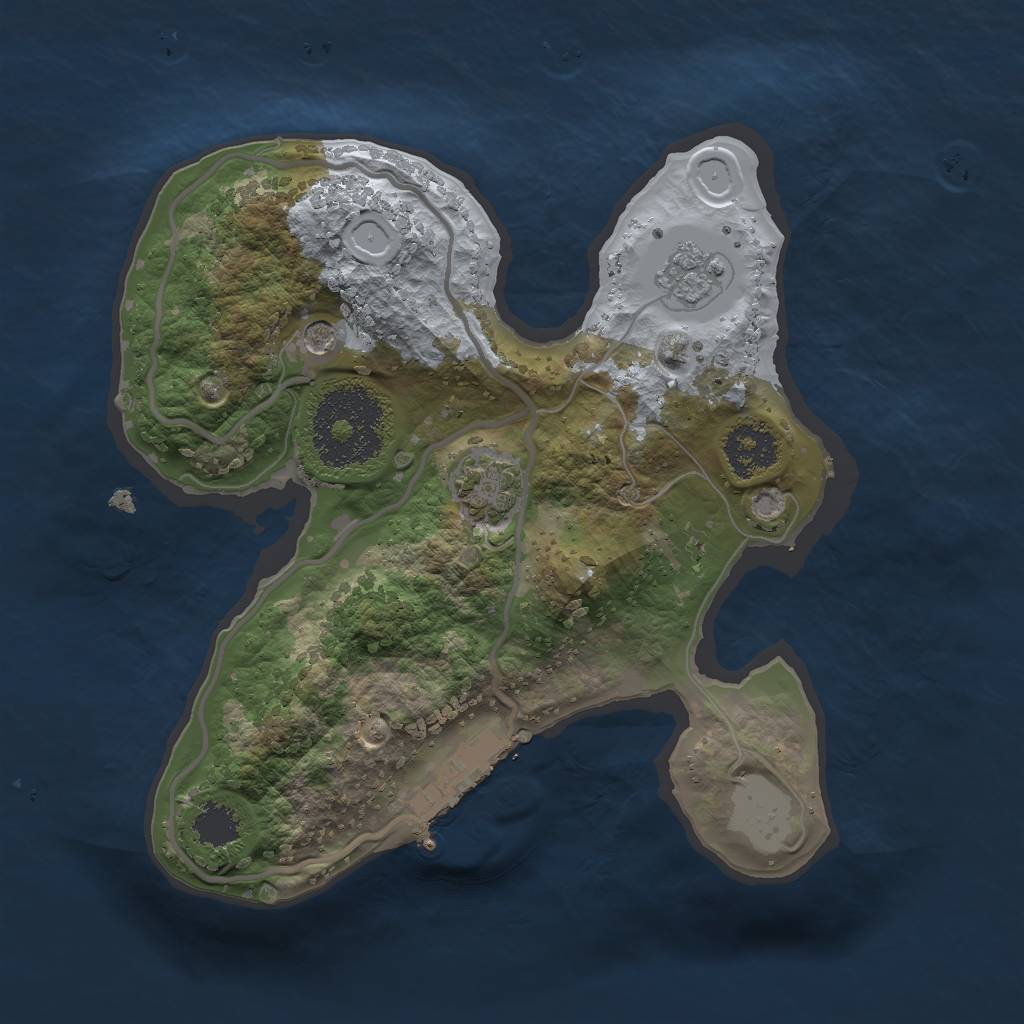 Rust Map: Procedural Map, Size: 2000, Seed: 453279, 7 Monuments