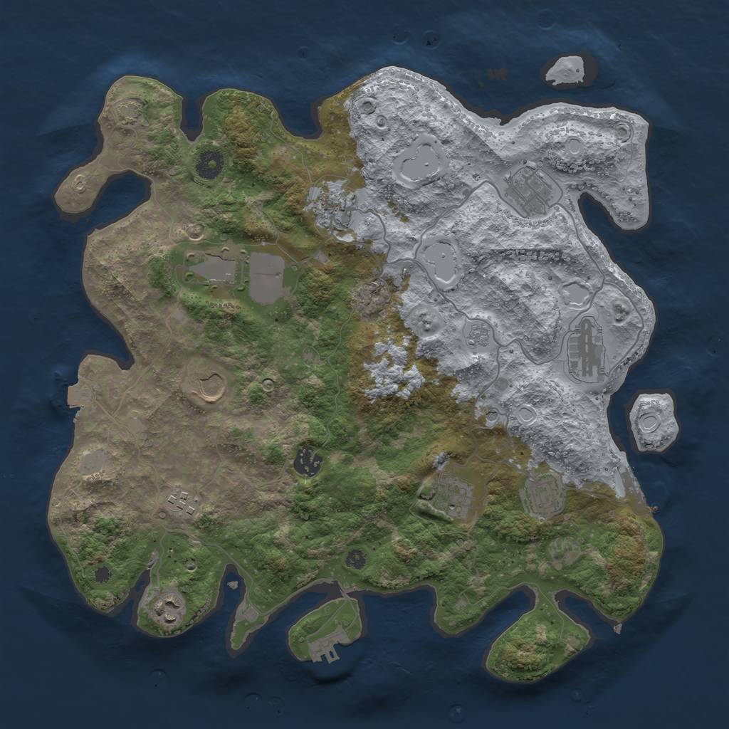 Rust Map: Procedural Map, Size: 3800, Seed: 90978984, 18 Monuments