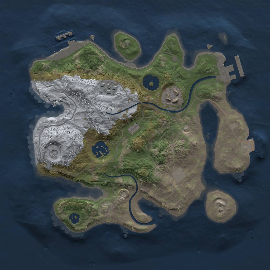 Rust Map: Procedural Map, Size: 2500, Seed: 812, 7 Monuments