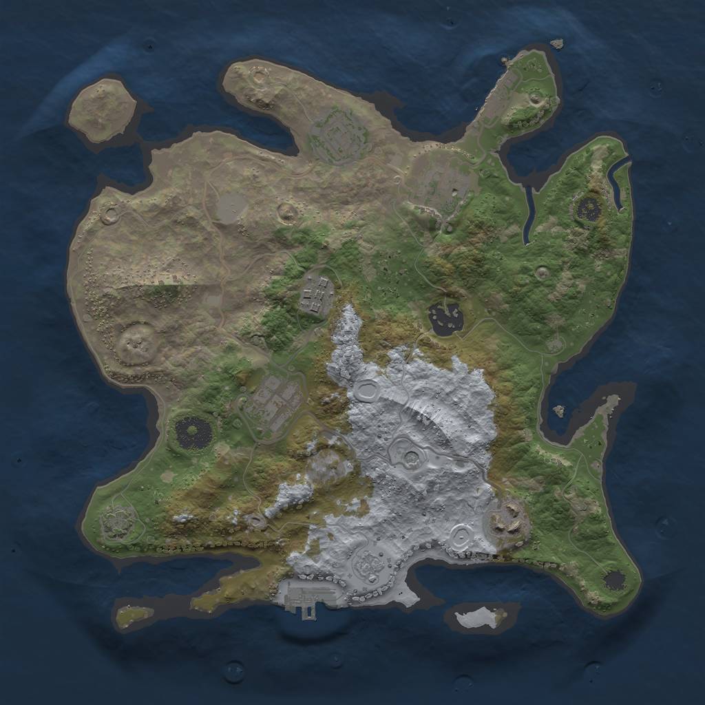 Rust Map: Procedural Map, Size: 3000, Seed: 67542, 14 Monuments